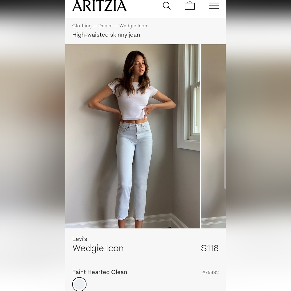 🆕️ Levi's Premium Wedgie Icon Denim Jeans Tapered Leg Light Wash Size 26